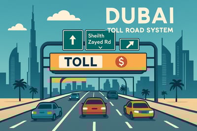 Dubai toll road system illustration